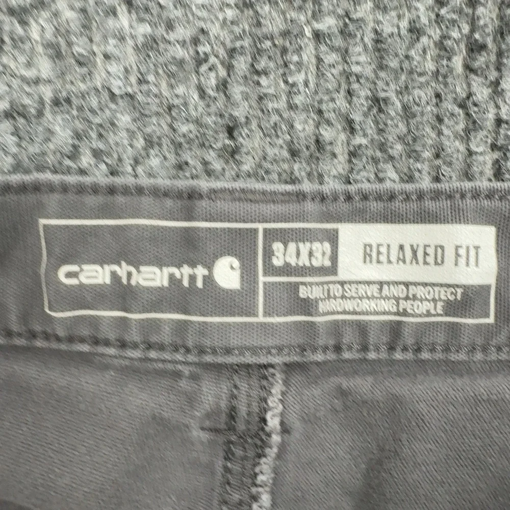Carhartt Carpenter Pants Mens 34x32 Gray Canvas Relaxed Fit Utility Workwear